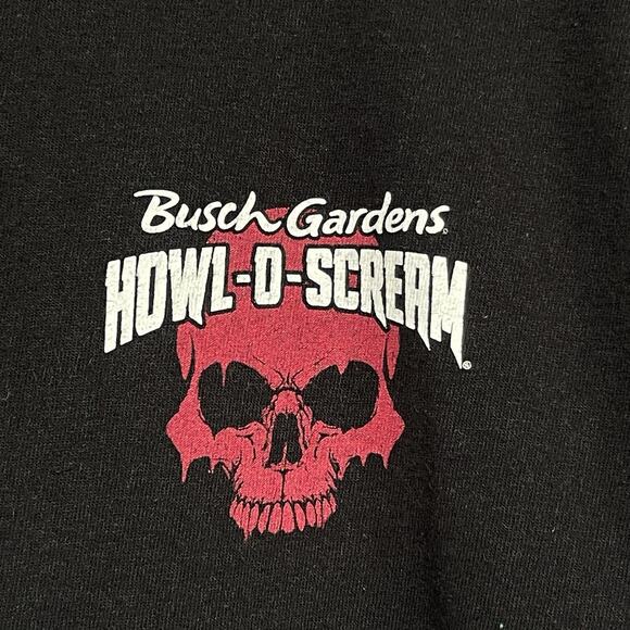 Busch Gardens Mens Shirt Small Howl-O-Scream Halloween Scary Black Amusement - Picture 3 of 9